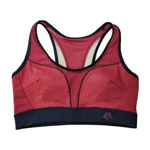 Alpha Prime Red Glitter Sparkle Vent Mesh Women's Sports Bra Yoga Gym Running M